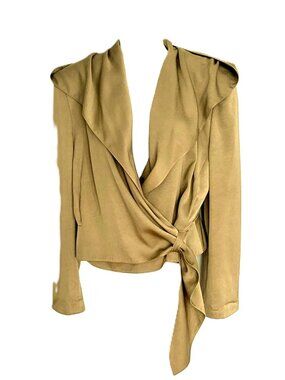 VNT Laurel Mustard Gold Hooded Wrap Jacket Tie Waist Size EU 38 Germany